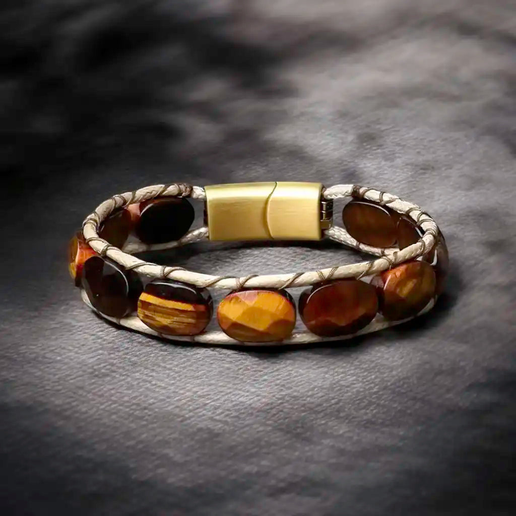 tiger eye flatbead bracelet