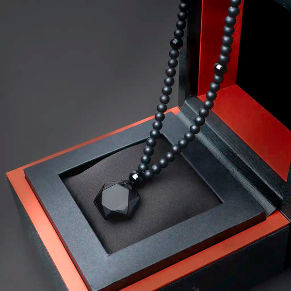 Radiant Aura 108 Onyx Pendant Mala