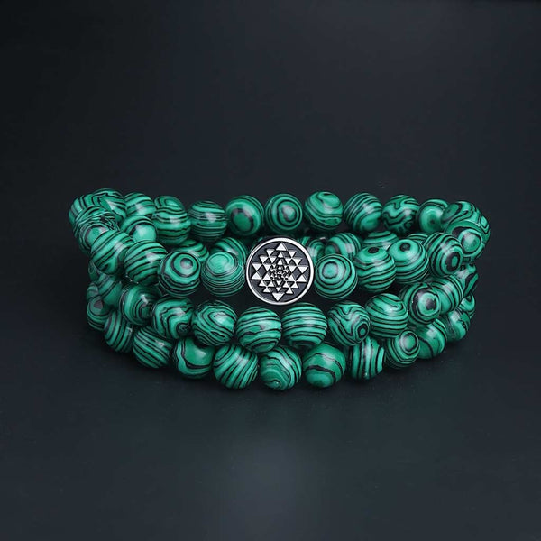 The Riches & Glory Sriyantra Malachite Bracelet
