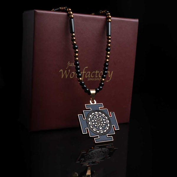 JWF The Prosperity Magnet Sriyantra  Pendant Root Chakra Necklace