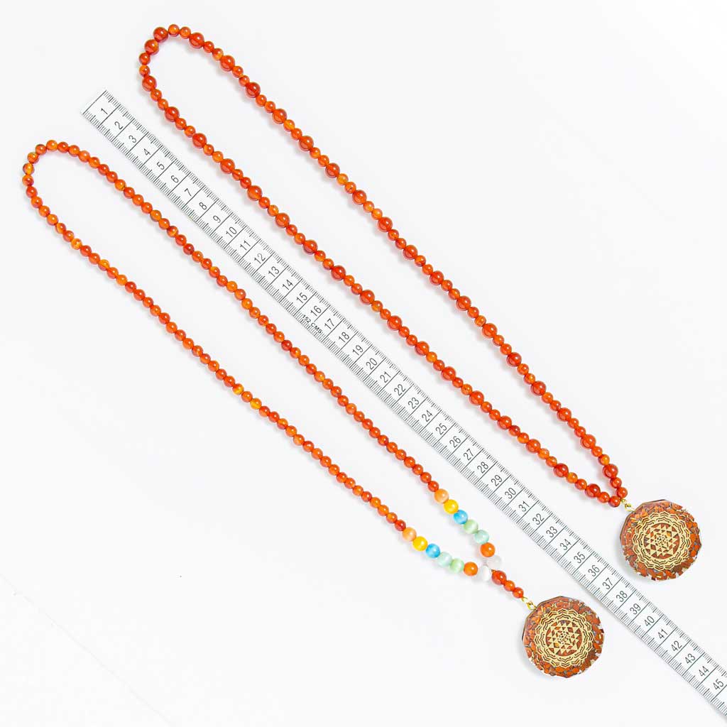 JWF Zest Of Life Empowering 108 Sriyantra Pendant Carnelian Mala