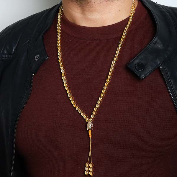 Inflow of Abundance  108 Citrine Buddha Mala