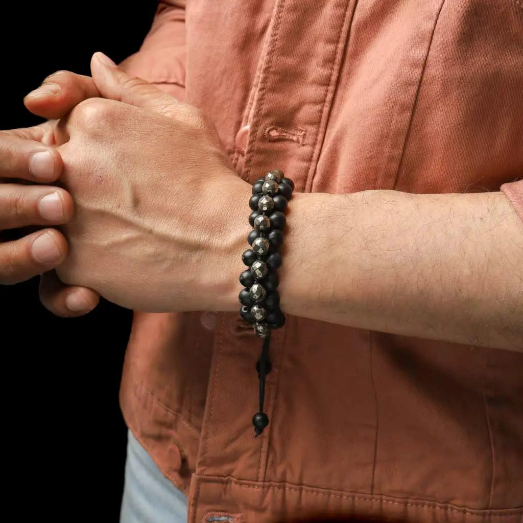 Order  pyrite agate bracelet for men
