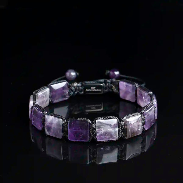 Amethyst flatbead bracelet